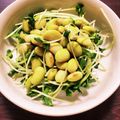 milestone★'s cooksnap of when they made 青大豆とかいわれサラダ.