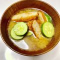 azbjbn's cooksnap of when they made ズッキーニと油揚げのお味噌汁.