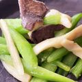 クックG1CG0C☆'s cooksnap of when they made 捨てないで！ツルムラサキの茎で炒め物！.