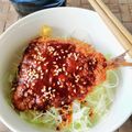 在宅勤務のおじさん's cooksnap of when they made ごま味噌だれが美味しい！簡単アジフライ丼.