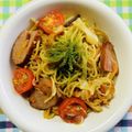 チェックのミニくま's cooksnap of when they made 焼きそばにはミニトマト☆.