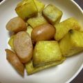 クックH86AFM☆'s cooksnap of when they made さつまいもとウィンナーのマヨカレー炒め！.
