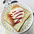 ネコかえる's cooksnap of when they made 卵とウインナー乗っけトースト✿.