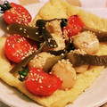 私市ビッキーズ津門巳's cooksnap of when they made «薄揚げ～里いも煮～プチトマ～茎わかめ».