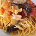 ある晴れた日曜日's cooksnap of when they made 生のトマトで究極の☆トマトとナスのパスタ.