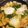 もりひろ♡'s cooksnap of when they made ♪白菜と油揚げの巣ごもり卵♪.