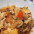 hyookpad2's cooksnap of when they made 挽肉と玉ねぎの卵とじ.