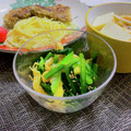 へい♡ゆー♡'s cooksnap of when they made 小松菜と油揚げの酢醤油和え。お弁当にも。.