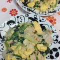 赤い電話's cooksnap of when they made 豚肉と小松菜の卵炒め.