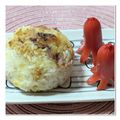 ゆけり３兄弟's cooksnap of when they made 梅+チーズのこんがり焼きおにぎり.