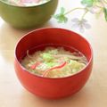 runa10's cooksnap of when they made お味噌汁3(白菜とカニかまのかき玉汁).