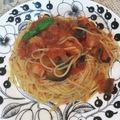 まろん☆'s cooksnap of when they made 茄子とトマト水煮缶で！夏野菜の冷製パスタ.