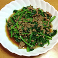 55才のおじさん's cooksnap of when they made ✿ほうれん草と挽肉のねぎオイスター炒め✿.