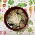 おはなすき's cooksnap of when they made 余った素麺で茄子と薄揚げのお味噌汁.