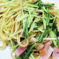 SaChi_2020's cooksnap of when they made 簡単！ベーコンと水菜のカフェ風パスタ♡.