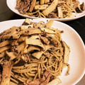 キ沙☆'s cooksnap of when they made ＋エリンギと豚肉の黒胡麻パスタ＋.