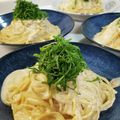 ｸﾏﾘｴ's cooksnap of when they made うまうま濃厚、めんたいクリームパスタ。.