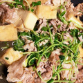 えりちゃんぽん☆'s cooksnap of when they made 豚こまと厚揚げと豆苗のオイめん炒め.
