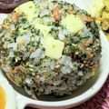 ゆけり３兄弟's cooksnap of when they made チーズ入り　青のり・桜エビのおにぎり.