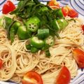 あゆみかぴ's cooksnap of when they made トマトとオクラで簡単そうめんアレンジ.