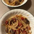 ame-ikuru's cooksnap of when they made トマトソースのミートボール・パスタ欧州風.