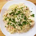 Phamvandon's cooksnap of when they made 鮭クリームパスタ ～牛乳～.