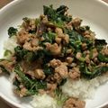 にぼし子's cooksnap of when they made モロヘイヤのピリ辛そぼろ炒め.