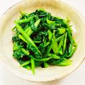 あっこ姉's cooksnap of when they made 簡単副菜☆つるむらさきのニンニクナムル☆.