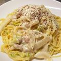 ちゃちゃん家's cooksnap of when they made 簡単１０分で☆白菜クリームスパゲティ.