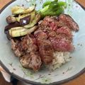 ポテチ君's cooksnap of when they made 夏野菜たっぷり☆和風ステーキ丼.