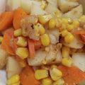 あゆたっくん's cooksnap of when they made じゃがいもとコーン・人参のおかかあえ♪.