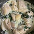 いけこにゃん's cooksnap of when they made モロヘイヤとささ身のクリーム煮.
