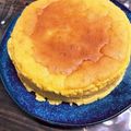 riotan3's cooksnap of when they made ハロウィンかぼちゃのスフレチーズケーキ❤.
