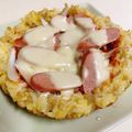 あんキッチン's cooksnap of when they made 残りご飯で　『とろ～りライスピザ』.