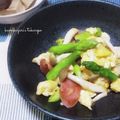 かおりかざり's cooksnap of when they made レンジで時短！アスパラガスと卵のふわ炒め.
