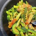 ごめっきー's cooksnap of when they made ゴーヤとベーコンのカレー粉炒め.