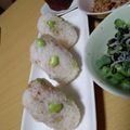 よちりん's cooksnap of when they made 枝豆わさびマヨのおかかおにぎり.