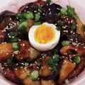 ゆ→ちむ❦180SX's cooksnap of when they made ナスとちくわの甘辛丼.