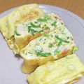 えりこ82☆'s cooksnap of when they made お弁当が華やかに！カニかま&ネギ玉子焼き.