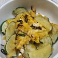 moto0202's cooksnap of when they made ズッキーニと卵の塩昆布炒め.