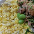 あゆたっくん's cooksnap of when they made ✿おさかなソーセージの三色そぼろ丼✿.