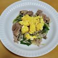 けいNGO's cooksnap of when they made ニラ卵豚もやしポン酢炒め♪.