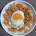 食いしん坊河童's cooksnap of when they made 鶏挽き肉で☆ピリ辛スタミナ丼.