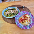 komutatata's cooksnap of when they made トマトとキャベツの卵炒め.