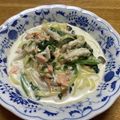 北京パンダ's cooksnap of when they made 簡単＊サーモンほうれん草のクリームパスタ.