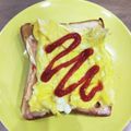さおりらっくま's cooksnap of when they made ごく普通な玉子焼きトースト♡.
