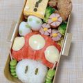 kawayaaan's cooksnap of when they made マリオのきのこおにぎり弁当！.