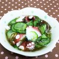 龍青空ママ's cooksnap of when they made タコとキュウリのモズク酢の物.