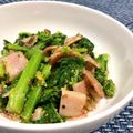☆のん☆☆'s cooksnap of when they made 菜の花と炒めベーコンのマスタード和え.