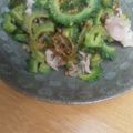ぴいかん's cooksnap of when they made ゴーヤと豚肉のニンニク醤油炒め.